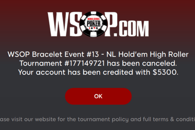 WSOP Canceled Event