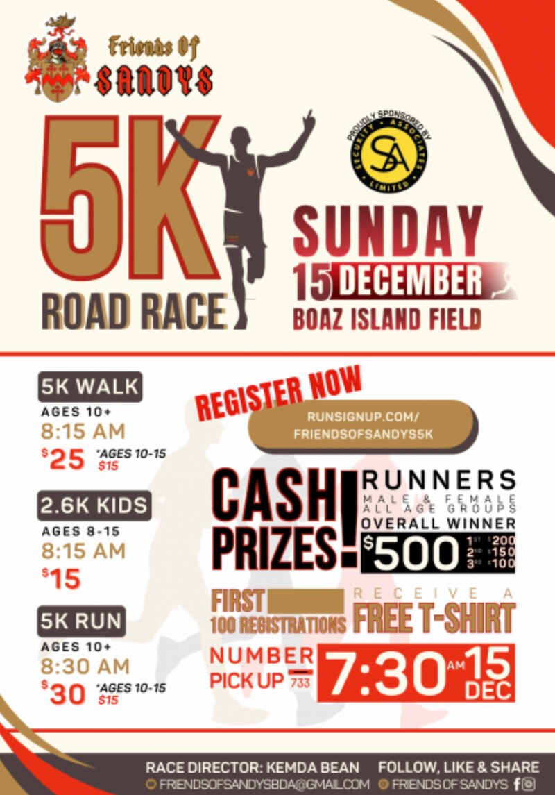 Friends of Sandys 5K Road Race Bermuda Dec 2024