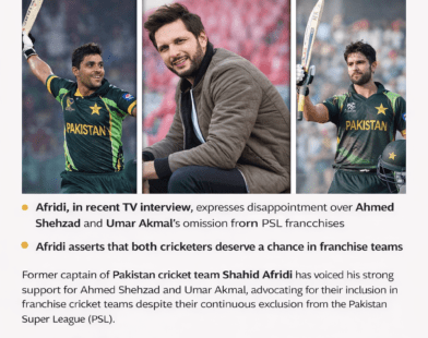 Shahid Afridi Supports Ahmed Shehzad and Umar Akmal for PSL 11 Selection