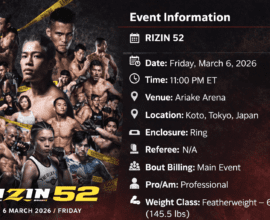 Kyoma Akimoto vs Patchy Mix Friday, March 6, 2026