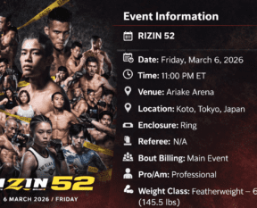 Kyoma Akimoto vs Patchy Mix Friday, March 6, 2026