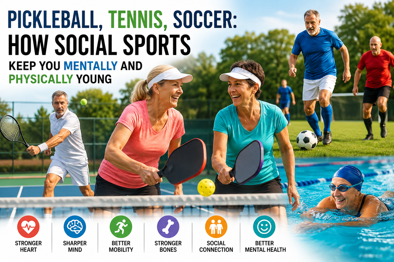 Pickleball, Tennis & Soccer Benefits: Stay Mentally and Physically Young Through Social Sports